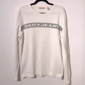 DKNY Y2K ribbed logo cotton long sleeve